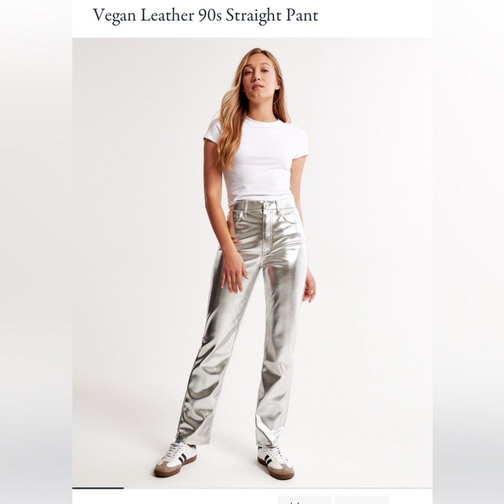 NWT Abercrombie Vegan Leather 90s Straight Pant